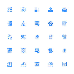 Project Management Monochrome 2d Icon. Editable stroke. Pixel Perfect at 32x32