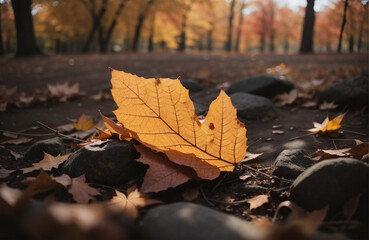 autumn leaves on the ground
