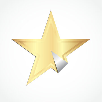 golden star realistic sticker