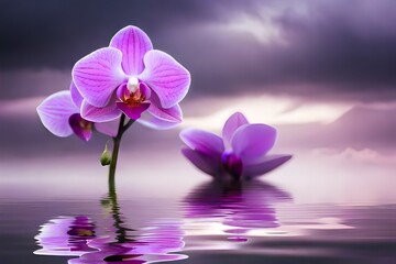 purple orchid on the beach