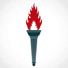 torch fire logo vector illustration