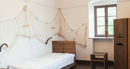 Interior of small house where camaldolese monks used to live