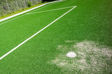 football field with penalty corner