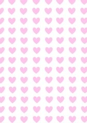 Pink hearts isolated on white background for Valentines day.