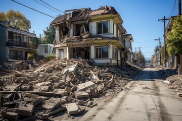 Powerful earthquake, showcasing the devastating impact of seismic forces on structures and environments