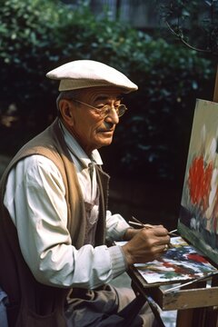 portrait of an italian painter at work