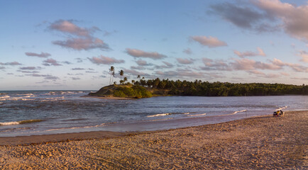 Imagem aérea da Praia da Barra do Itariri, município de Conde, Bahia, Brasil