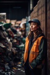 shot of a young woman standing in a recycling centre