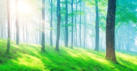 Obraz premium morning in the forest