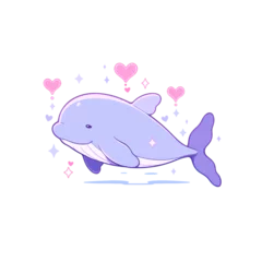 Stickers pour porte Baleine whale with a heart