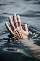 cropped image of a young man swimming using his hands as flippers