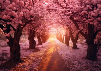 Naklejka premium Vibrant Petals in Bloom. Poster. Generativ ai.