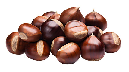 Obraz premium Chestnuts on transparent background PNG