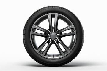 Obraz premium Tire on white background with shadow of the tire.