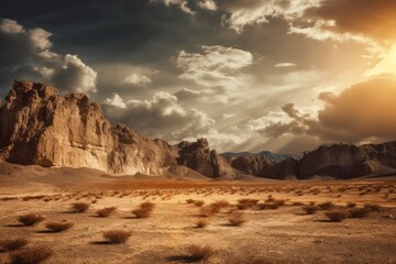 Naklejka premium Warm Desert Tones Unveiled. Poster. Generativ ai.