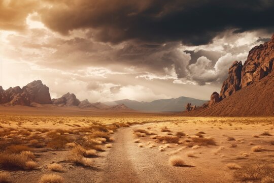 Earthy Hues in Desert Splendor. Poster. Generativ ai.
