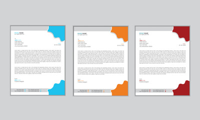 Corporate modern company business letterhead design template.