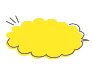 ゆるカワな手書きの吹き出し/黄