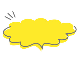 ゆるカワな手書きの吹き出し/黄