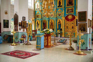 wedding of a loving couple in the Russian church