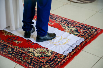 wedding of a loving couple in the Russian church