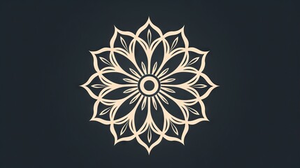 A minimalist line art icon of a lotus flower, symbolizing spirituality and enlightenment, featured prominently in a social media campaign to connect with mindful audiences. Generative AI