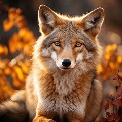 Fototapeta premium Coyote in its Natural Habitat, Wildlife Photography, Generative AI