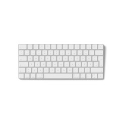 Close up view white computer keyboard isolated on white.