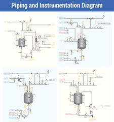 Vector Illustration for Piping and Instrumentation Diagram