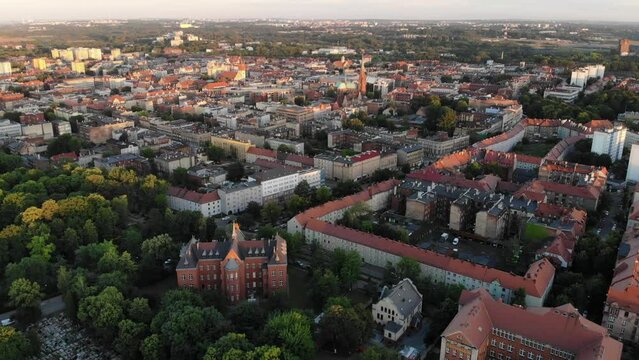 Bytom city aerial view. Upper Silesia region in Poland.