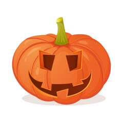 Jack o lantern halloween pumpkin isolated on white