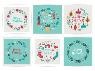 Christmas set with Christmas cards