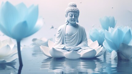 Buddha Statue and Lotus