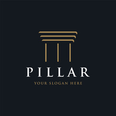 Pillar Logo Design for lawyers with a luxurious and modern building column concept.