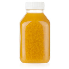 Fresh sea buckthorn morse in a plastic bottle isolated on a white background. © gangster9686