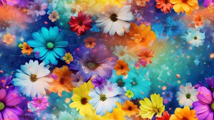 Fototapeta na wymiar Colorful Sea of Flowers