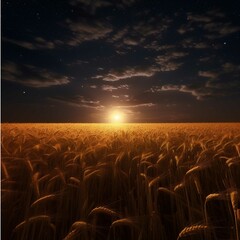 Obraz premium Sunset in the field