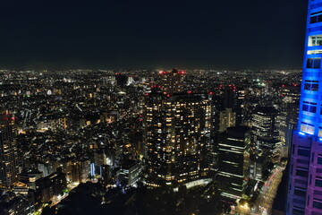 Obraz premium 東京都庁 展望台からの夜景 Night view from the observation deck of the Tokyo Metropolitan Government Building