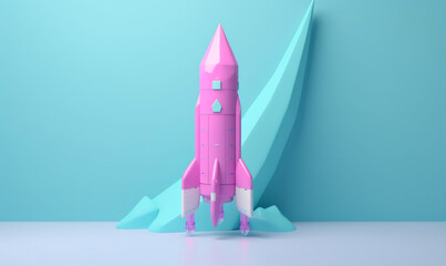 rocket launch bitcoin technology start finance startup space business spaceship. Generative AI.