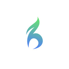 B leaf Logo Design. Letter B Eco Logo