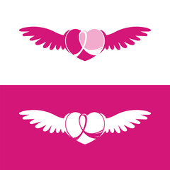 Pink ribbon breast cancer Vector illustration design.