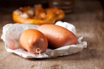 two bavarian sausages