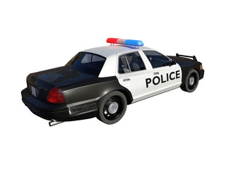 Police car side rear view isolated 3d render © Evgenii
