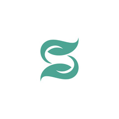 S Leaf Logo Design. Letter S Nature Logo. S Icon Organic