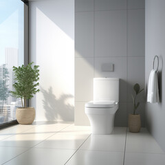 A modern simple toilet room