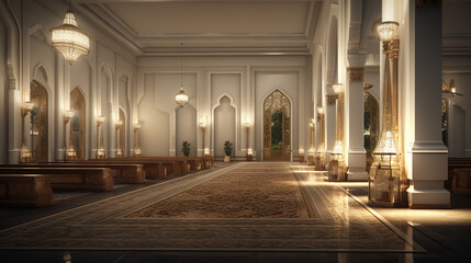 Fototapeta na wymiar Modern Interior Mosque Design