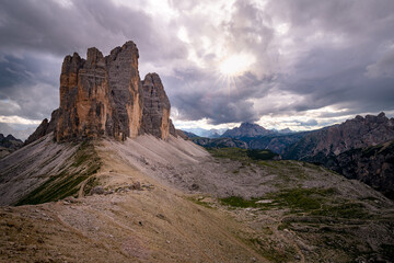 Fototapeta na wymiar View of the Tre Cime di Lavaredo, Dolomites, Italy