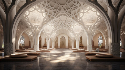 Minimalist Interior of Mosque Architecture