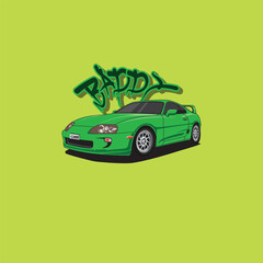 Iconic Sports Car Vector Illustration