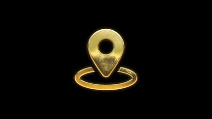 Location icon symbol gold golden